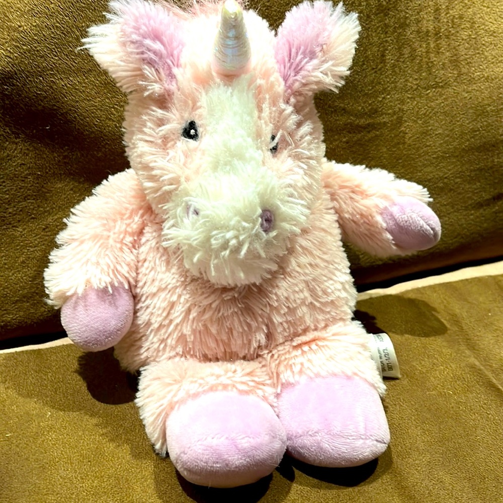 Microwave lavender scented unicorn plush.